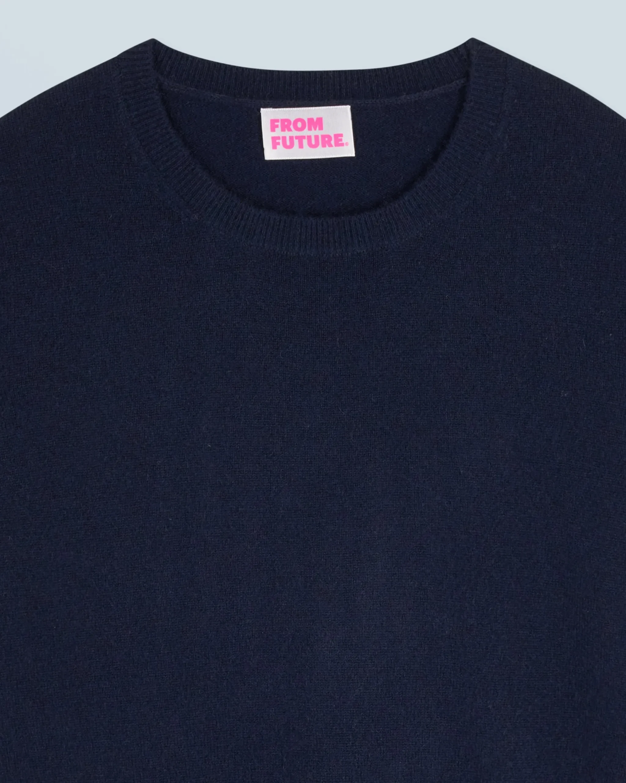 FROM FUTURE Pull Col Rond Basique Navy New