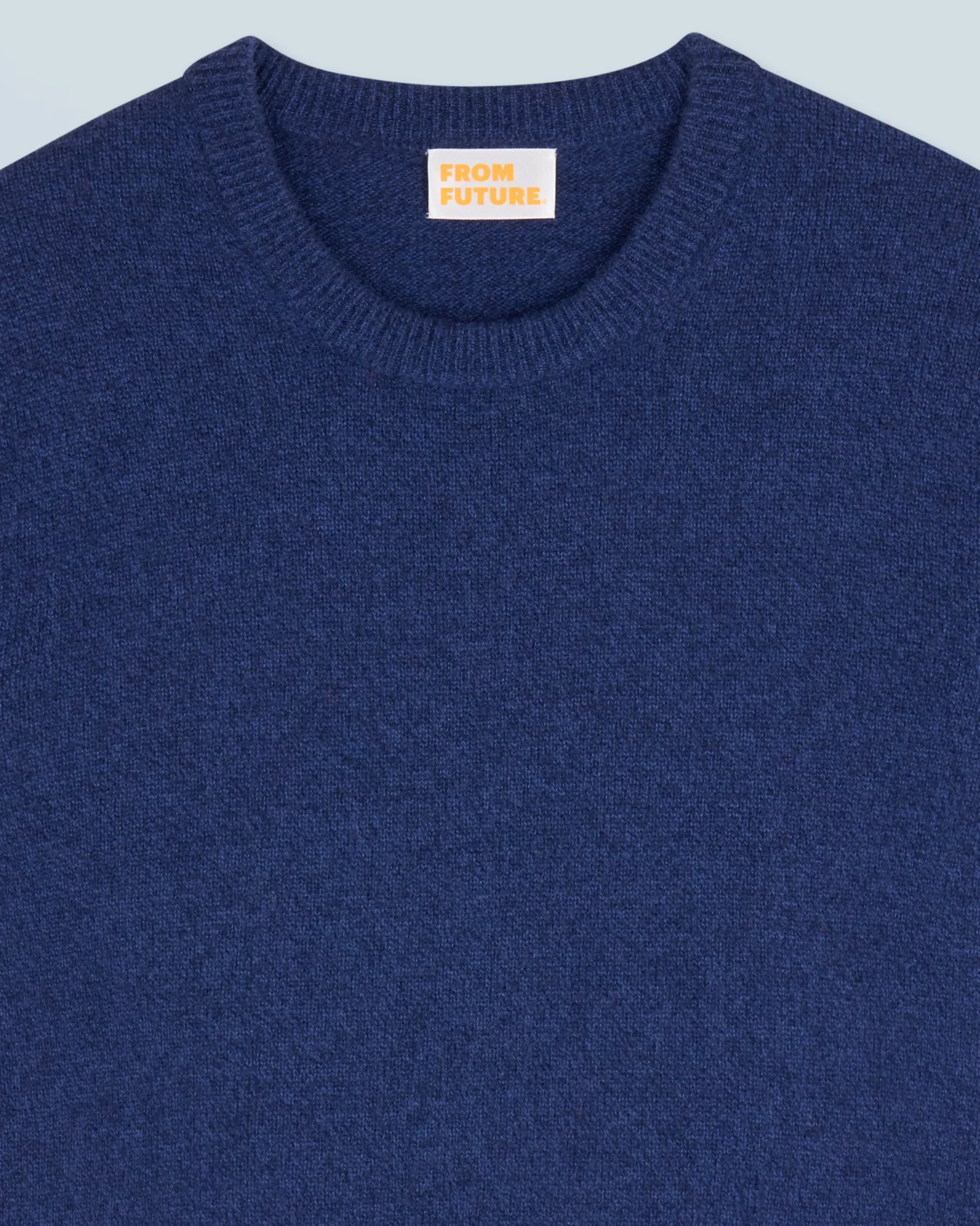 FROM FUTURE Pull Col Rond Basique DarkBlueMouliné Hot