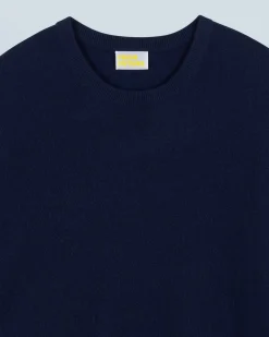 FROM FUTURE Pull Col Rond Basique Navy Best