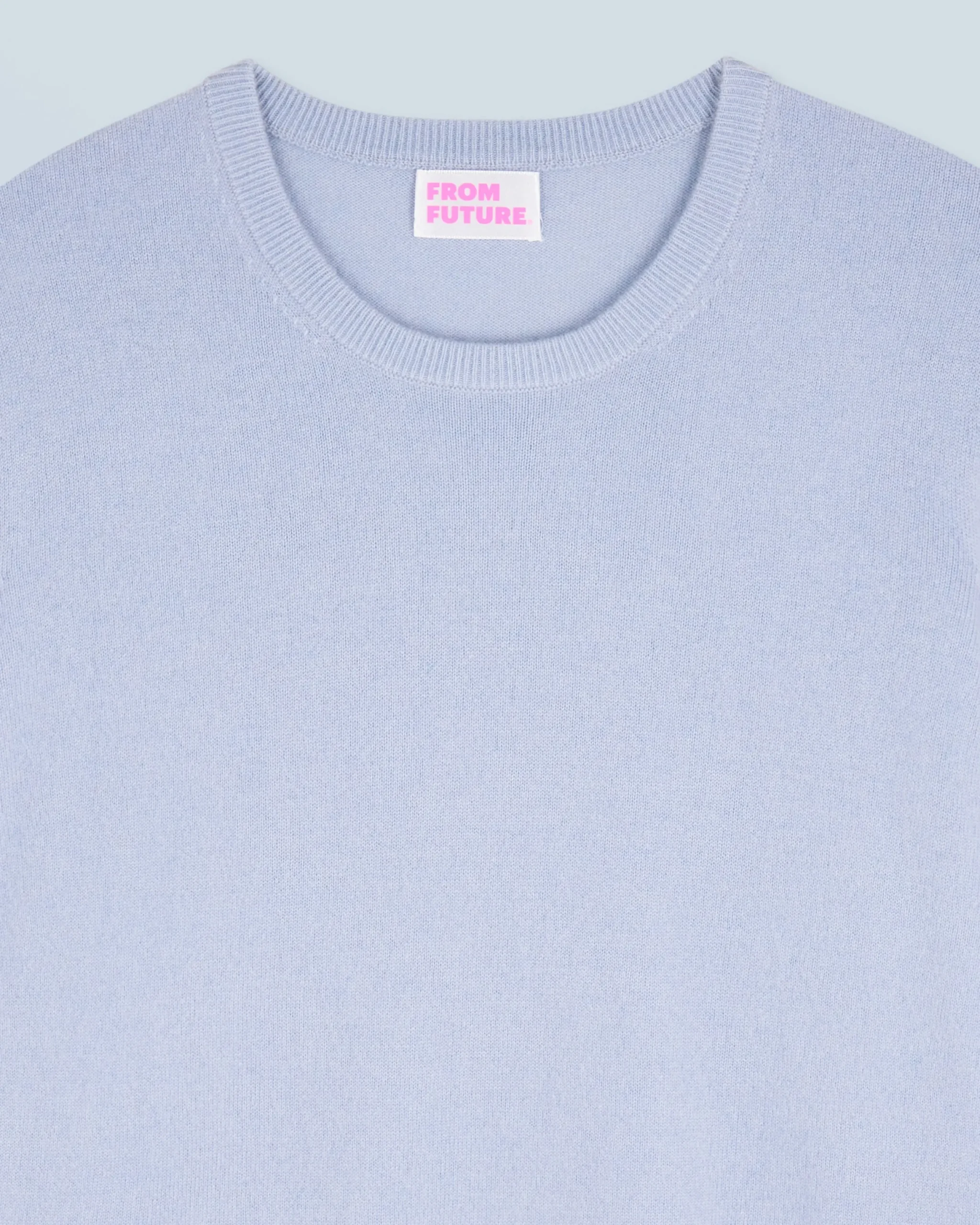 FROM FUTURE Pull Col Rond Basique CloudBlue New