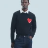 FROM FUTURE Pull Col Rond Coeur Noir Clearance