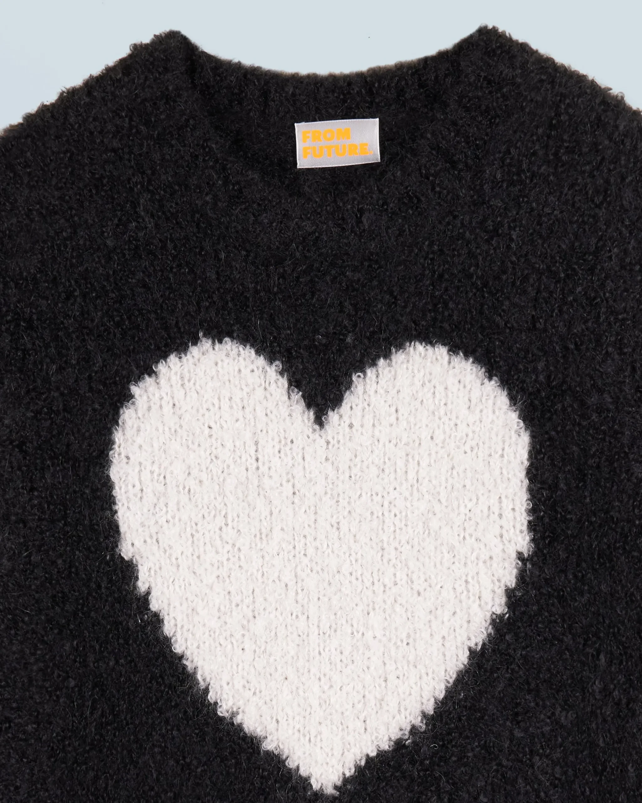 FROM FUTURE Pull Col Rond Coeur Noir Shop