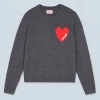 FROM FUTURE Pull Col Rond Coeur Léger Anthracite Shop