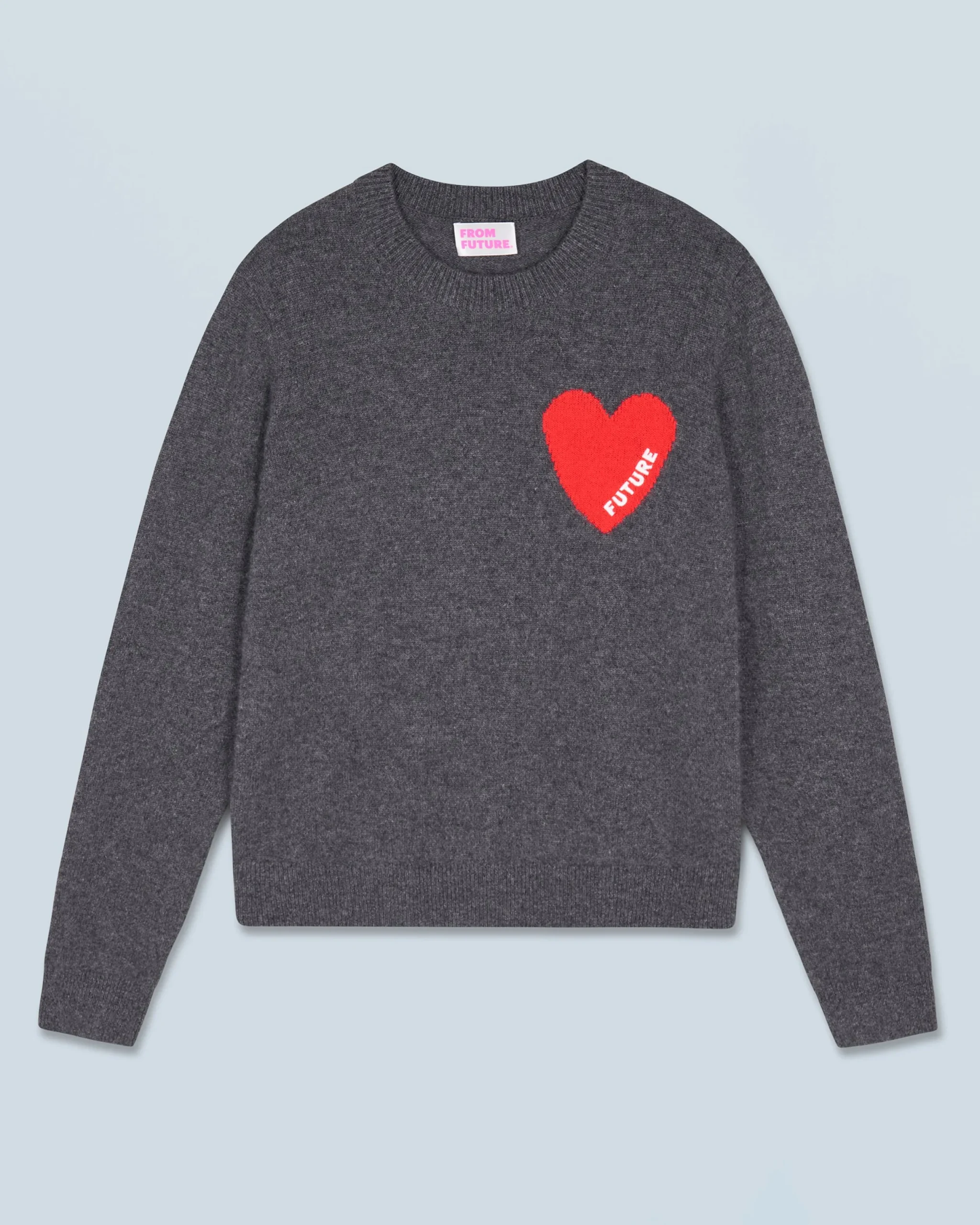 FROM FUTURE Pull Col Rond Coeur Léger Anthracite Shop