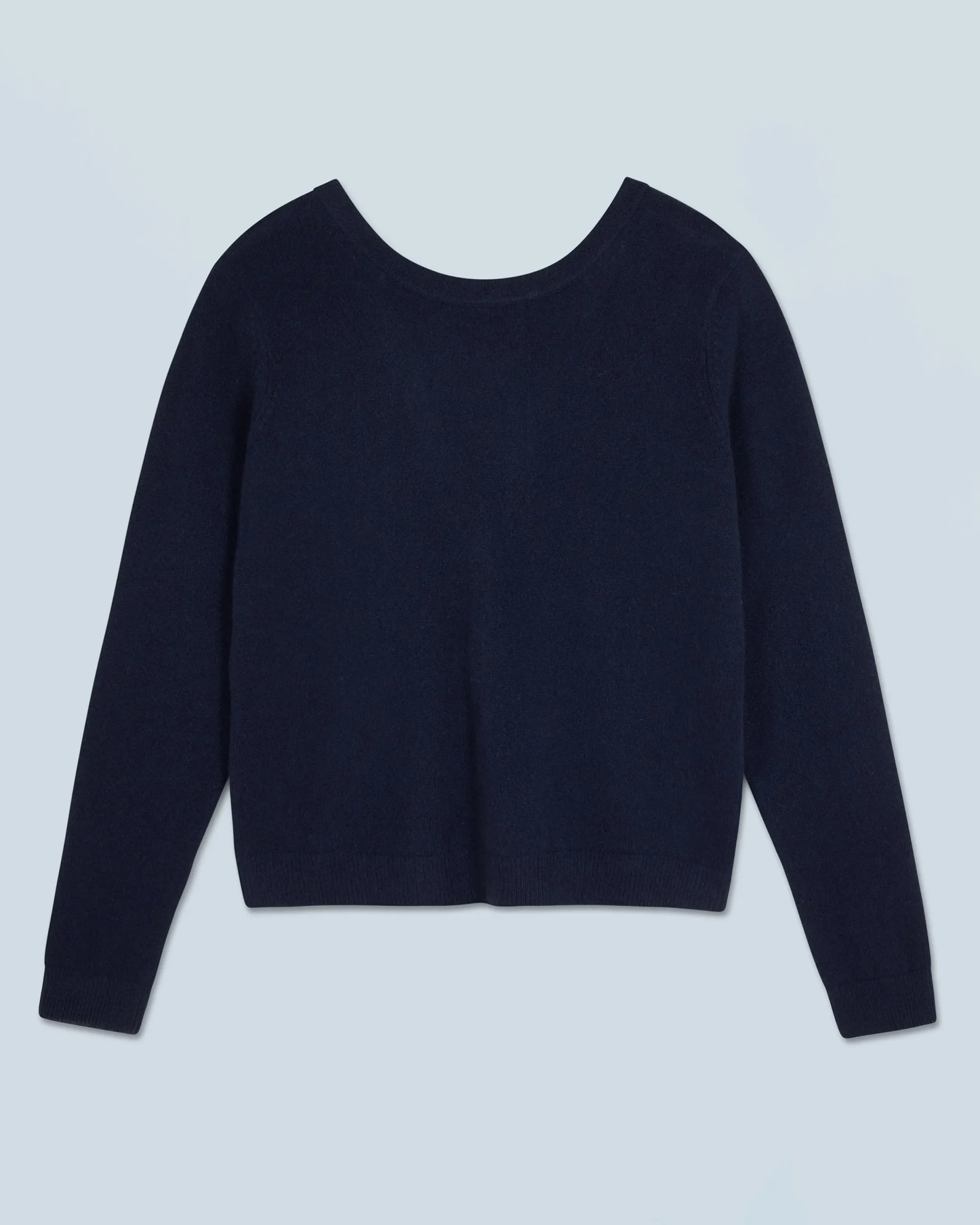 FROM FUTURE Pull Col Rond Dos Nu à Boutons Navy Outlet