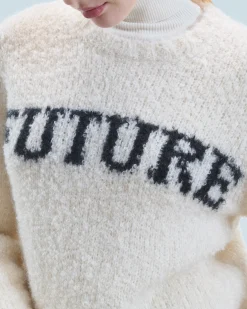 FROM FUTURE Pull Col Rond Future Ecru New