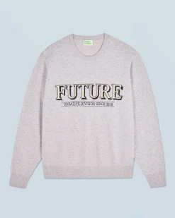 FROM FUTURE Pull Col Rond Future GrisChinéClair Outlet