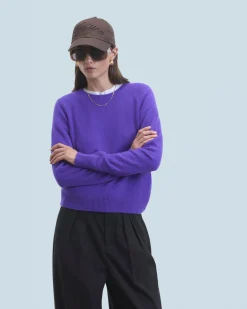 FROM FUTURE Pull Col Rond Léger PopPurple Outlet