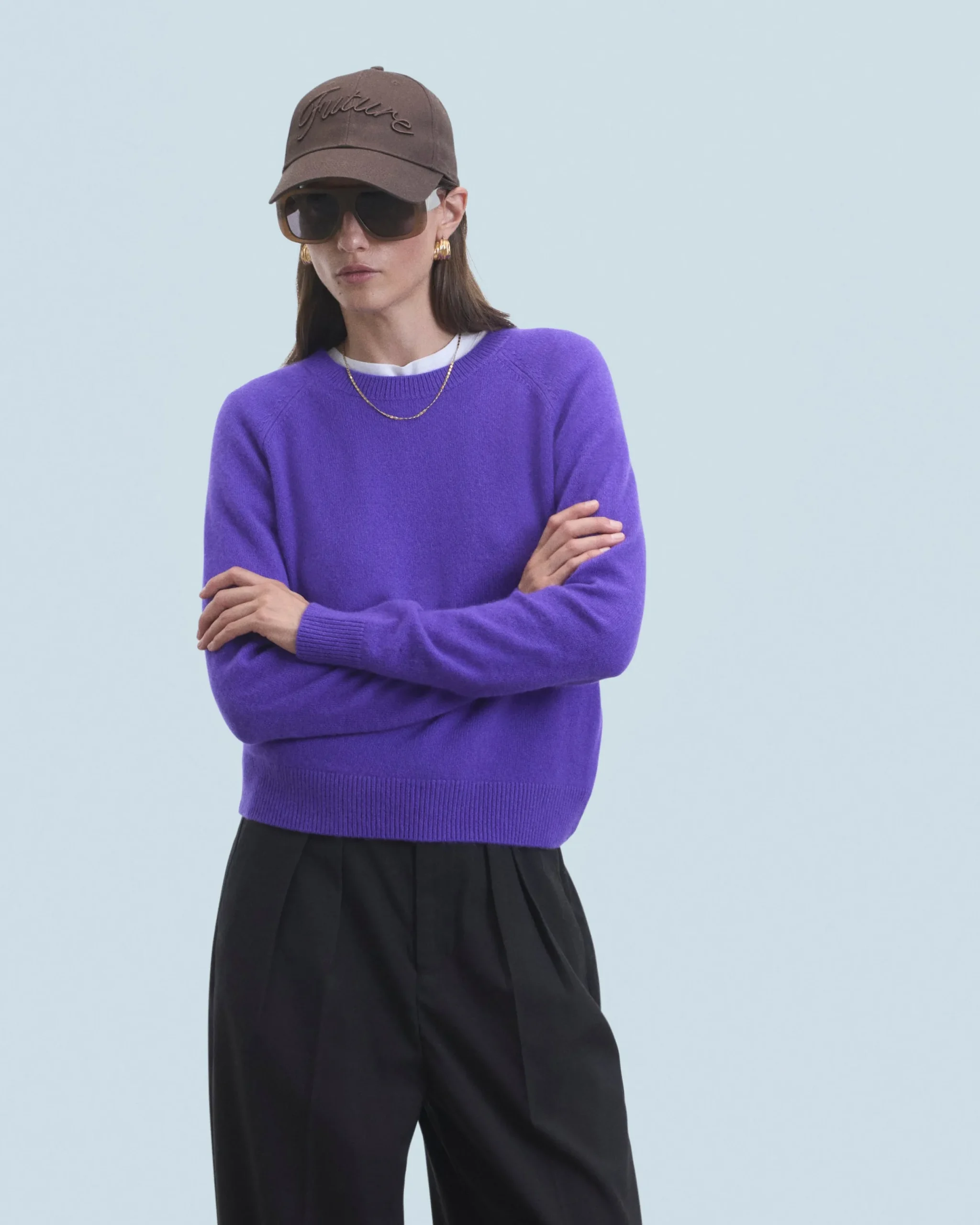 FROM FUTURE Pull Col Rond Léger PopPurple Outlet
