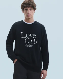 FROM FUTURE Pull Col Rond Love Club Noir Sale