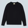FROM FUTURE Pull Col Rond Oversize Léger Noir Hot