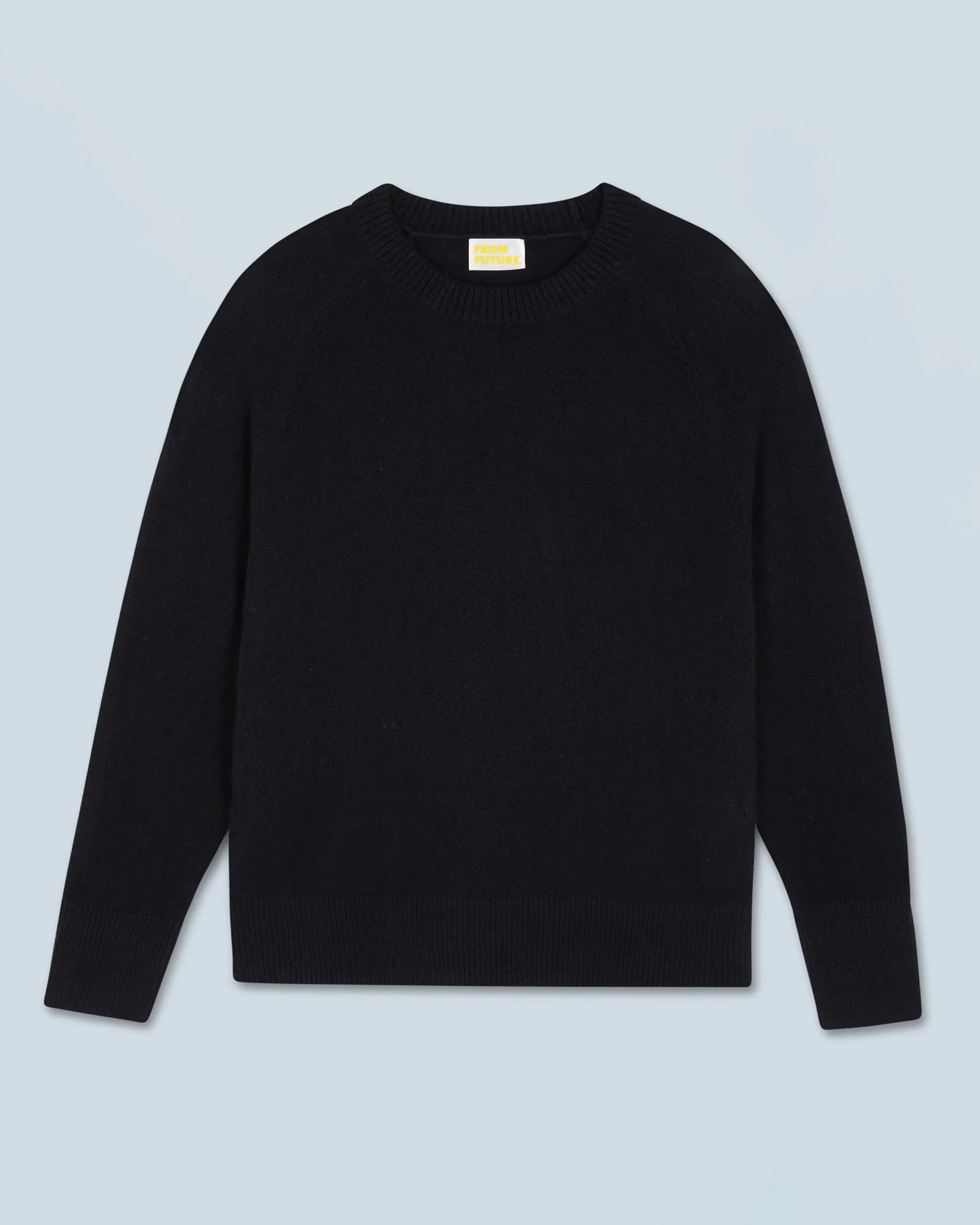 FROM FUTURE Pull Col Rond Oversize Léger Noir Hot