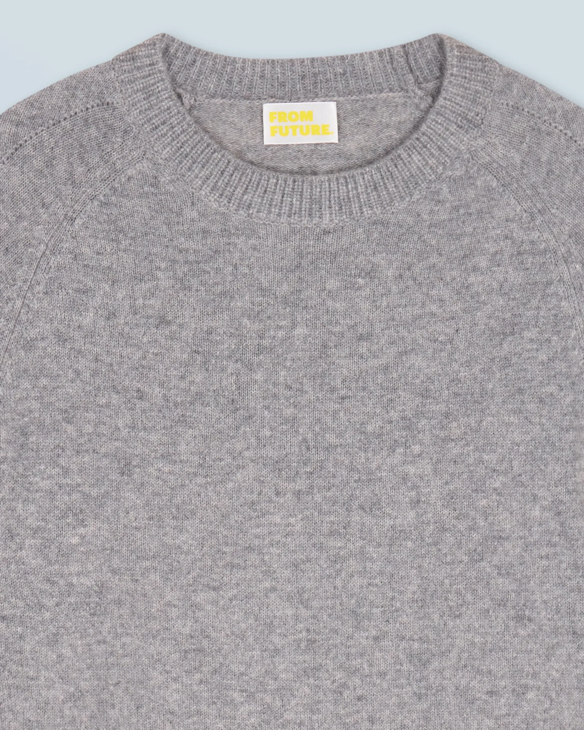 FROM FUTURE Pull Col Rond Oversize Léger GrisChinéFoncé Cheap