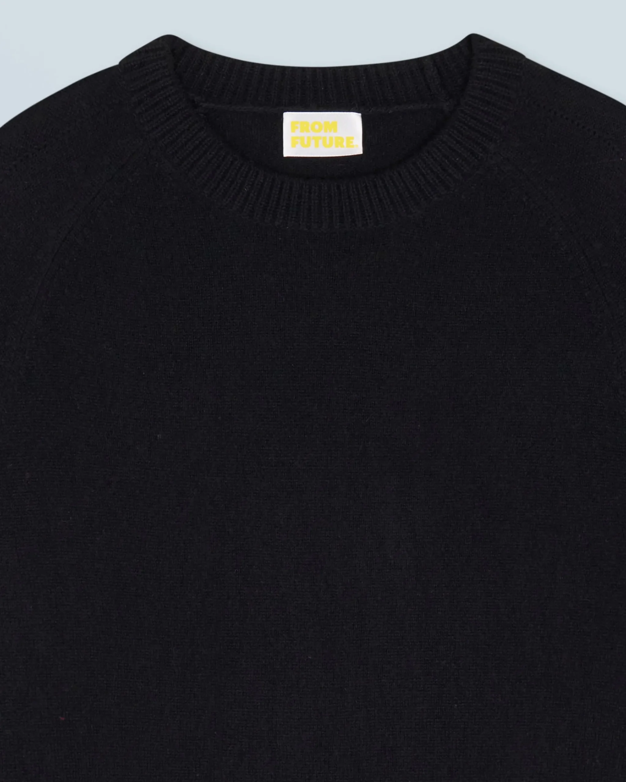 FROM FUTURE Pull Col Rond Oversize Léger Noir Hot