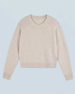 FROM FUTURE Pull Col Rond Raglan BeigeMouliné Online
