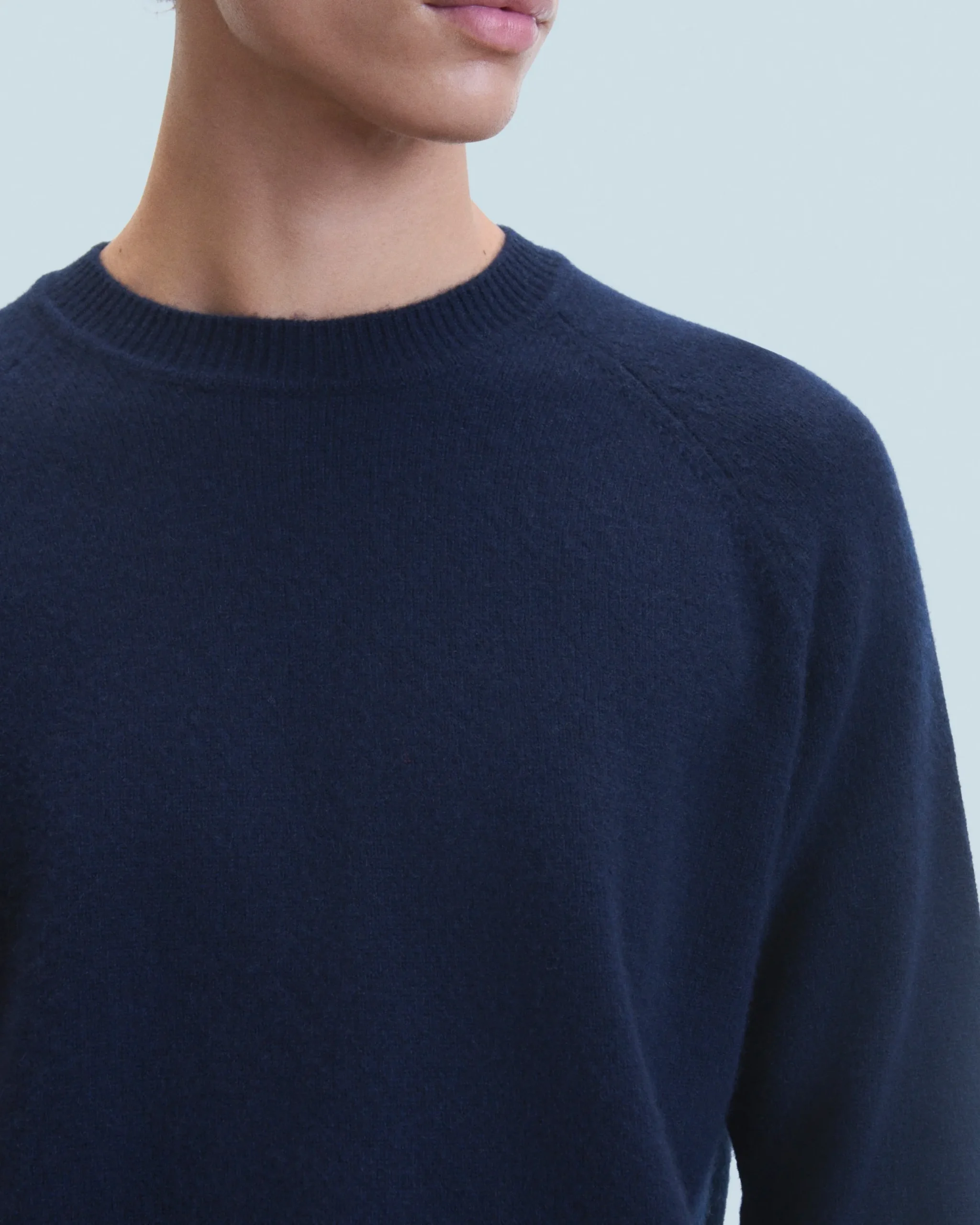 FROM FUTURE Pull Col Rond Raglan Navy Hot