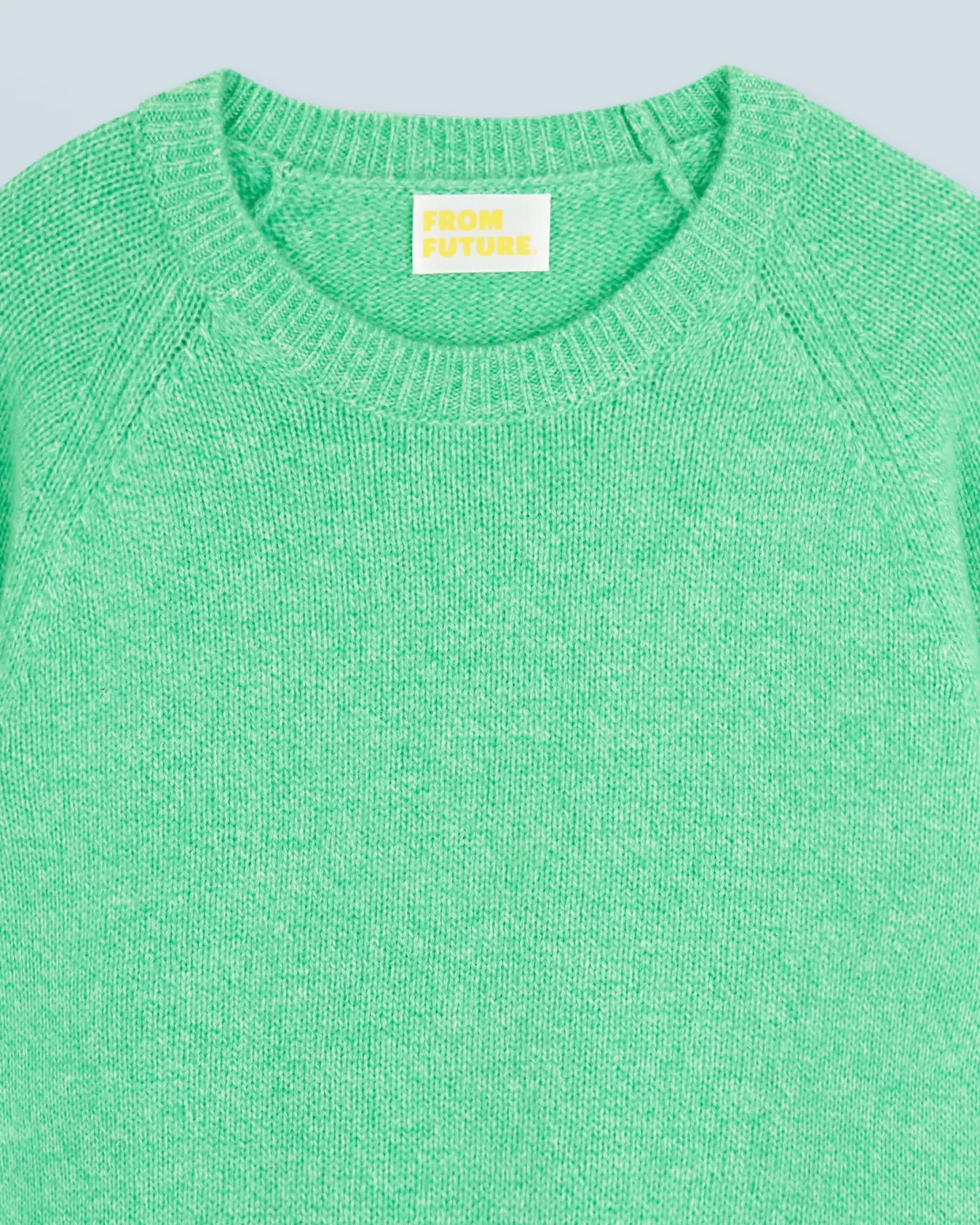 FROM FUTURE Pull Col Rond Raglan UtopicGreenMouliné Cheap
