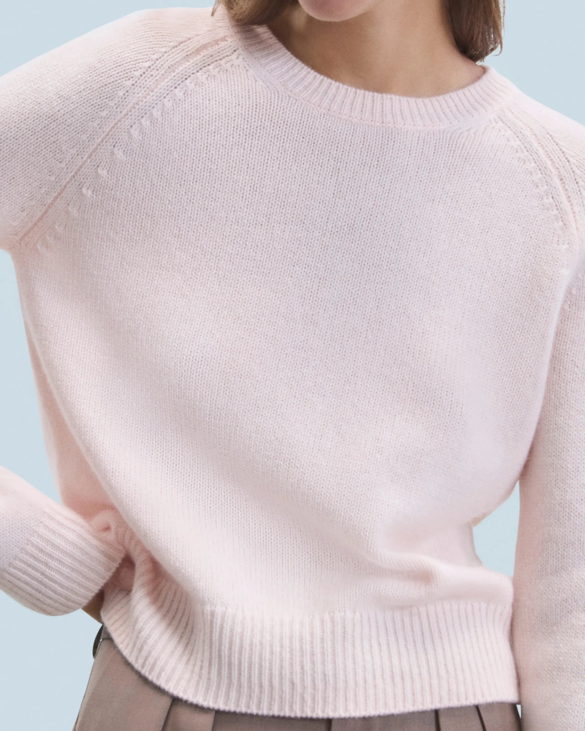 FROM FUTURE Pull Col Rond Raglan BabyPink Online