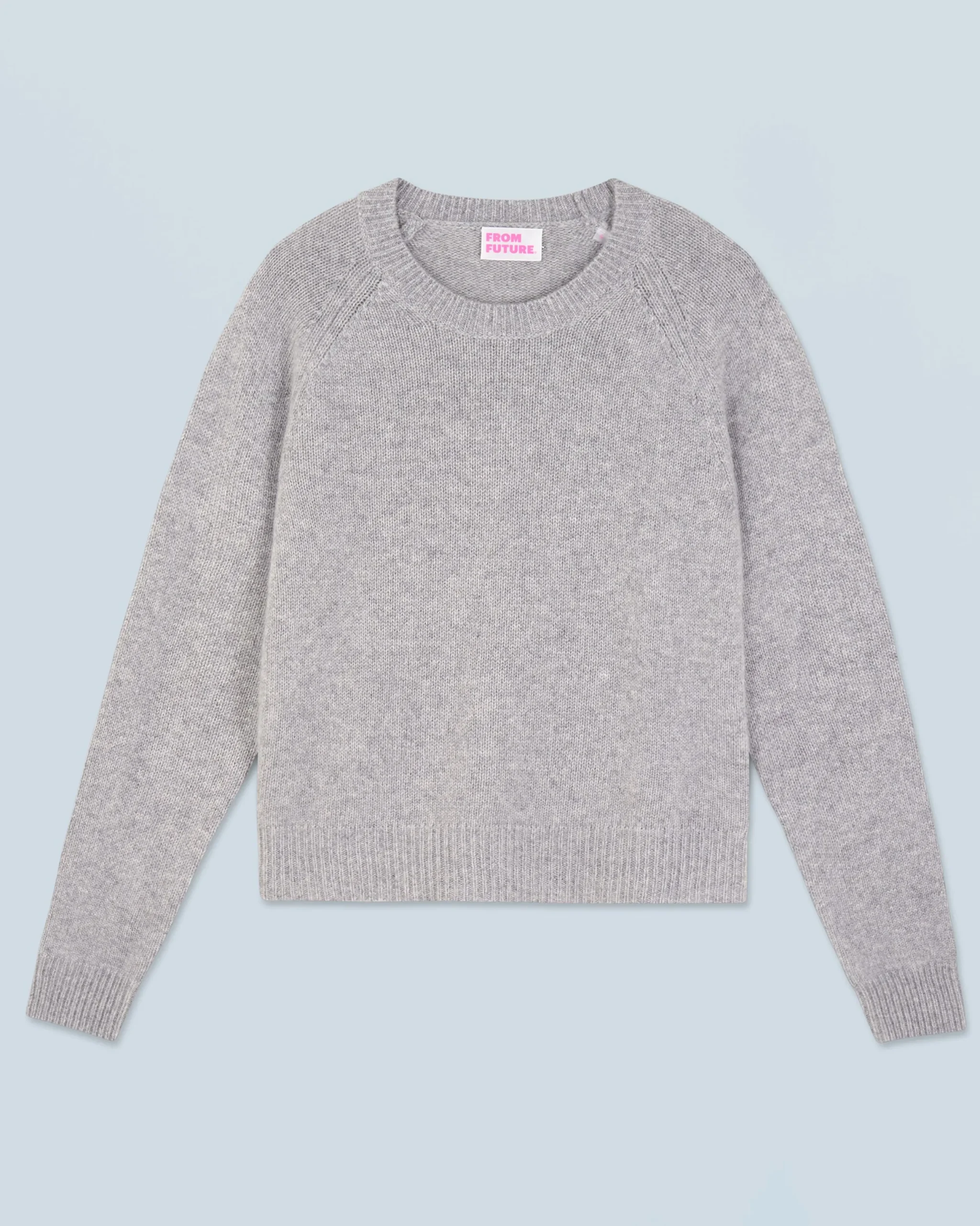 FROM FUTURE Pull Col Rond Raglan GrisChinéFoncé Hot