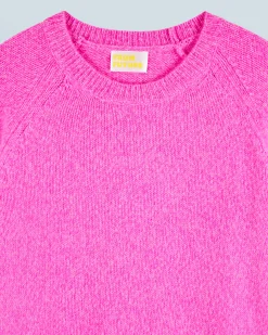 FROM FUTURE Pull Col Rond Raglan BrightPinkMou Best