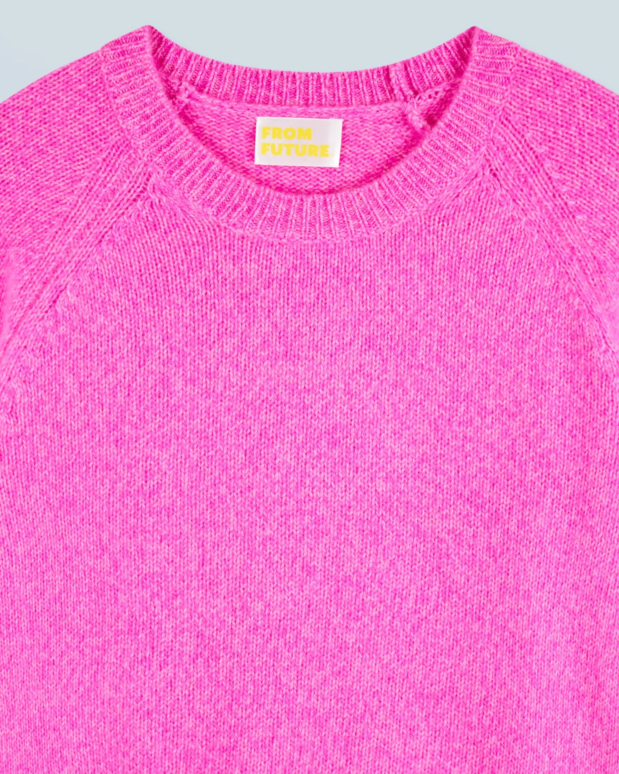 FROM FUTURE Pull Col Rond Raglan BrightPinkMou Best
