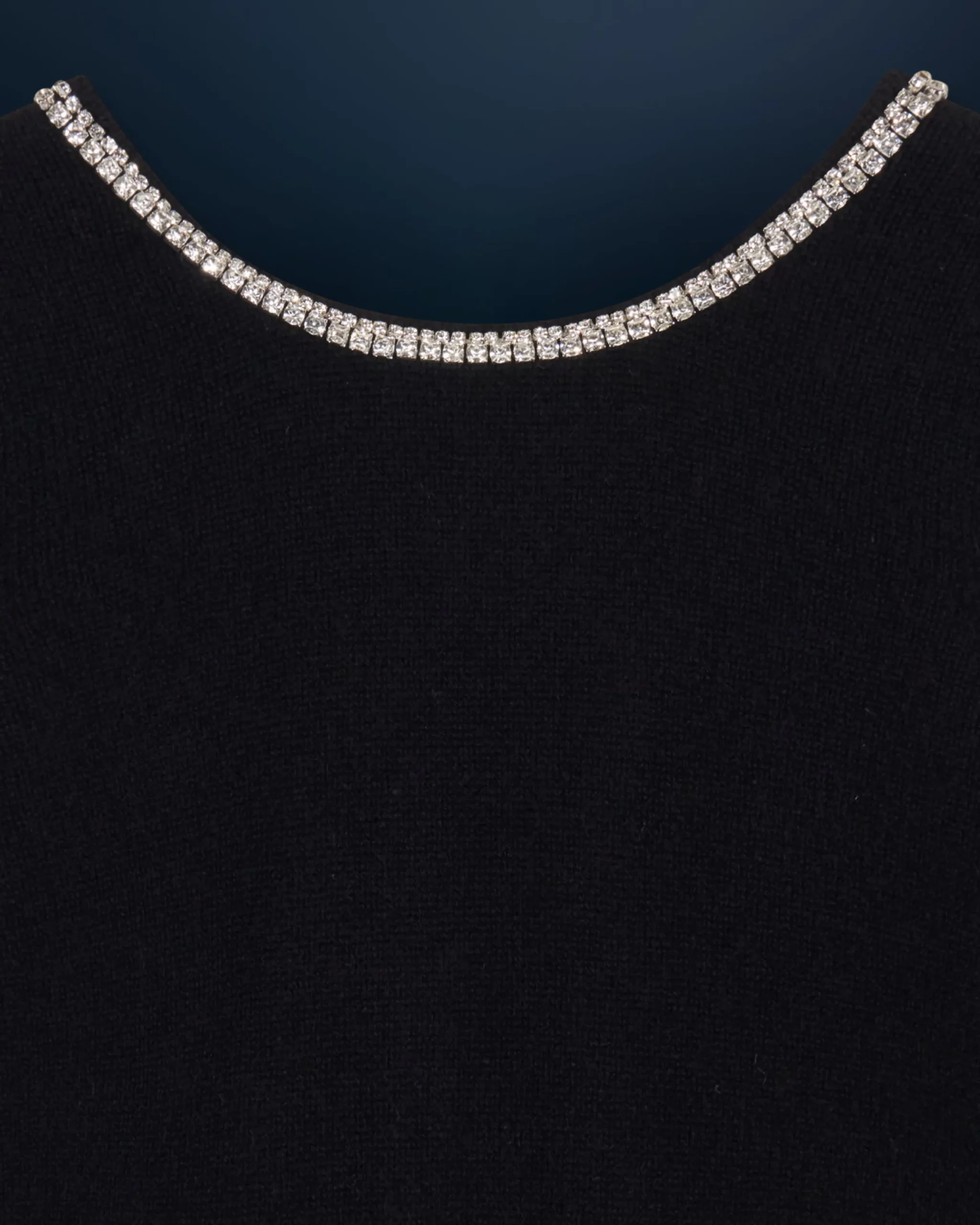 FROM FUTURE Pull Col Rond Strass Dos Nu Noir Cheap
