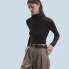 FROM FUTURE Pull Col Roulé Chocolat Clearance