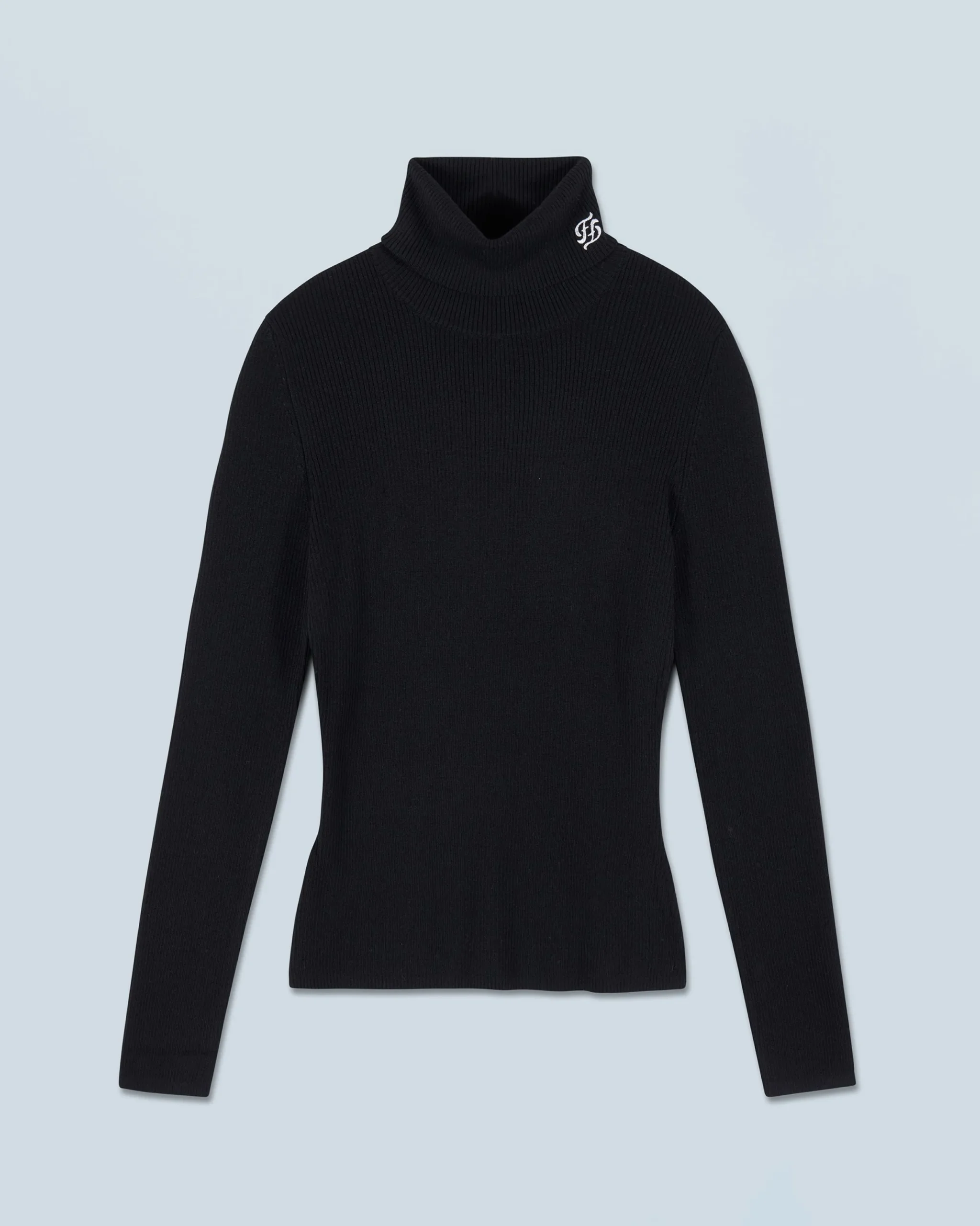 FROM FUTURE Pull Col Roulé Noir Fashion