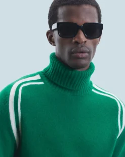 FROM FUTURE Pull Col Roulé ForestGreen Flash Sale