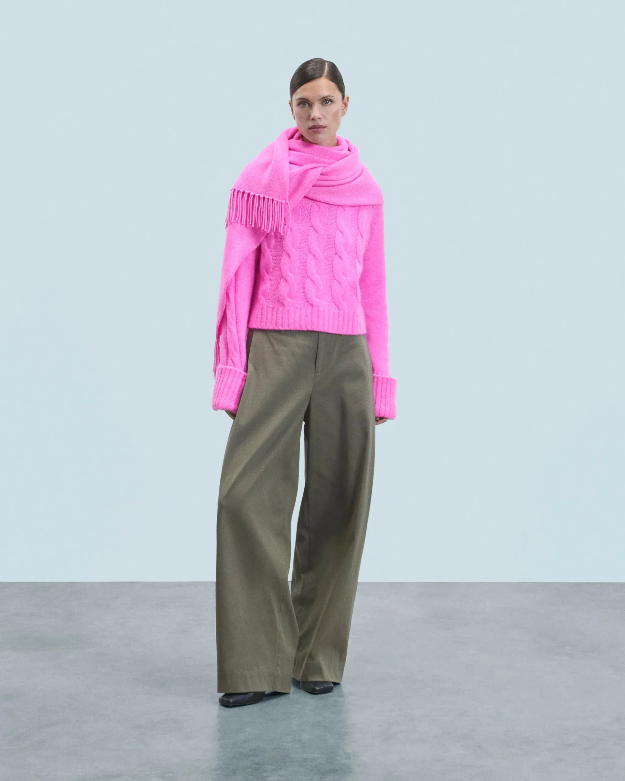FROM FUTURE Pull Col Roulé PinkMouliné Online