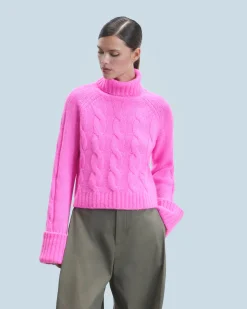 FROM FUTURE Pull Col Roulé GreenMouliné Cheap