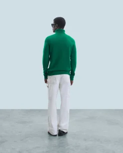FROM FUTURE Pull Col Roulé ForestGreen Flash Sale