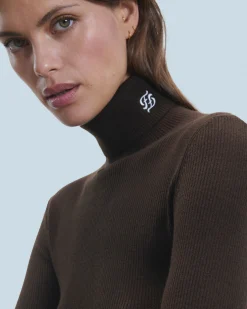 FROM FUTURE Pull Col Roulé Noir Fashion