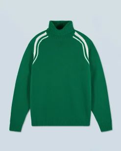 FROM FUTURE Pull Col Roulé ForestGreen Flash Sale