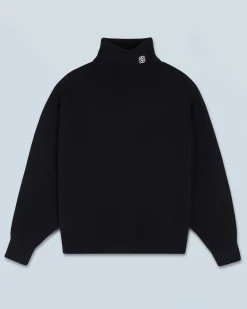 FROM FUTURE Pull Col Roulé Noir Cheap