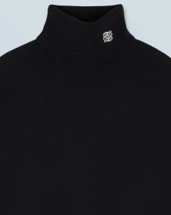 FROM FUTURE Pull Col Roulé Noir Cheap