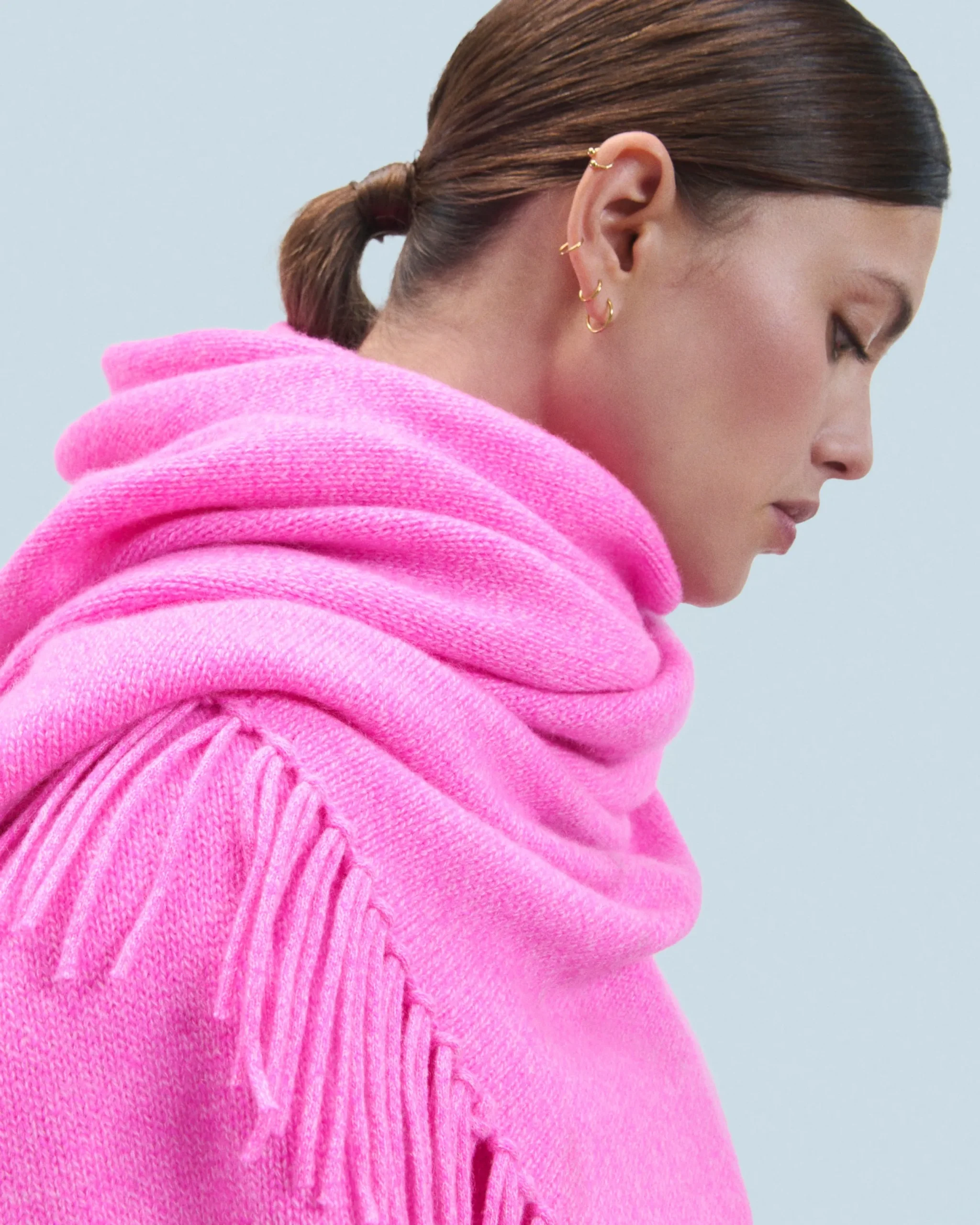FROM FUTURE Pull Col Roulé PinkMouliné Online