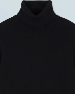 FROM FUTURE Pull Col Roulé Basique Noir Flash Sale