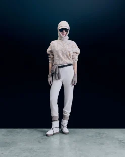 FROM FUTURE Pull Col Roulé Flocons Sable New