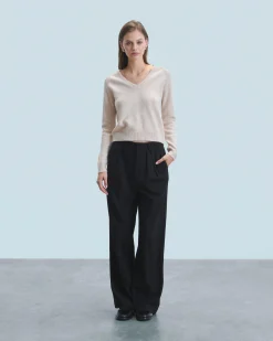FROM FUTURE Pull Col V Bandes Manches Multicolore Sable Store