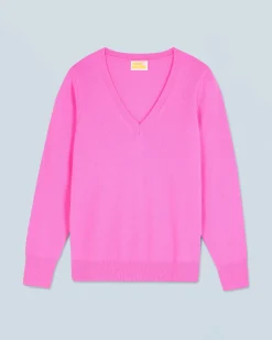 FROM FUTURE Pull Col V Basique DreamyPink Sale