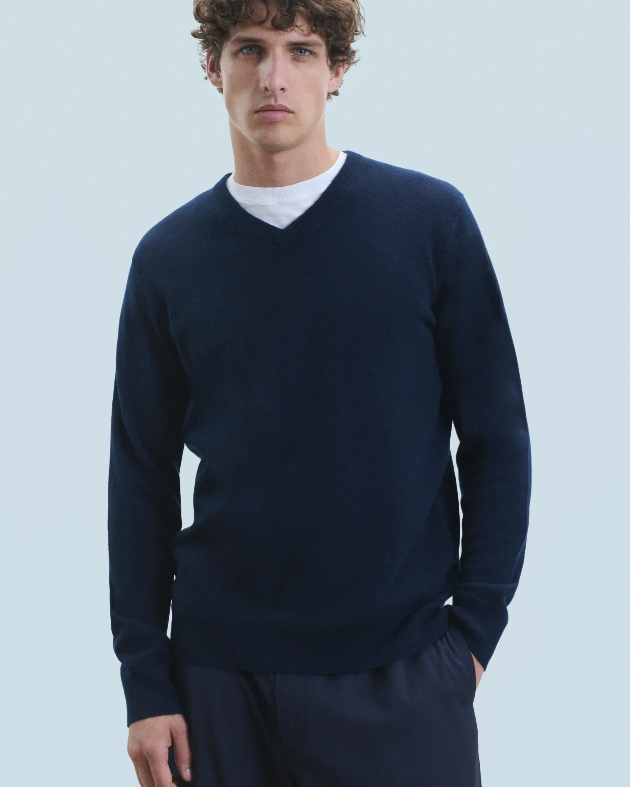 FROM FUTURE Pull Col V Basique Navy Store