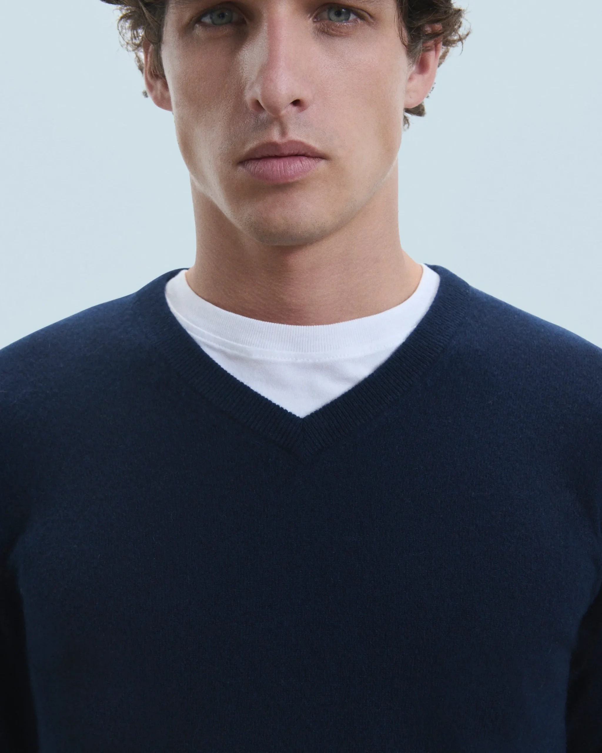 FROM FUTURE Pull Col V Basique Navy Store