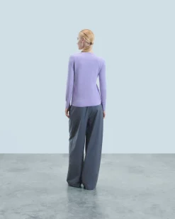 FROM FUTURE Pull Col V Basique LilacMouliné Shop