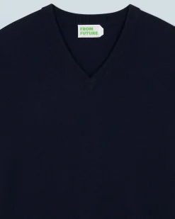 FROM FUTURE Pull Col V Basique Navy Store