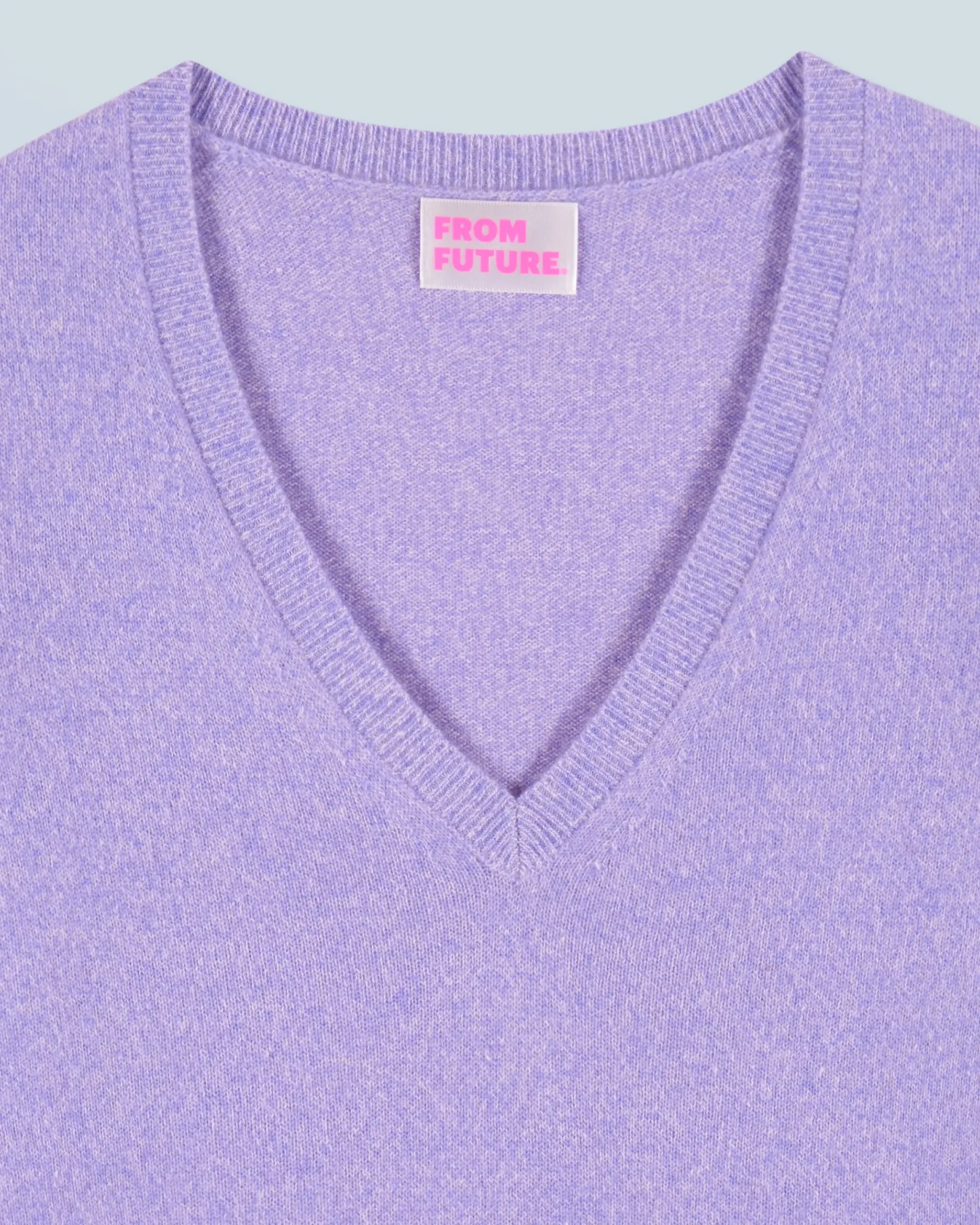 FROM FUTURE Pull Col V Basique LilacMouliné Shop