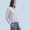 FROM FUTURE Pull Hoodie Bandes Manches Multicolore Léger GrisChinéClair Shop