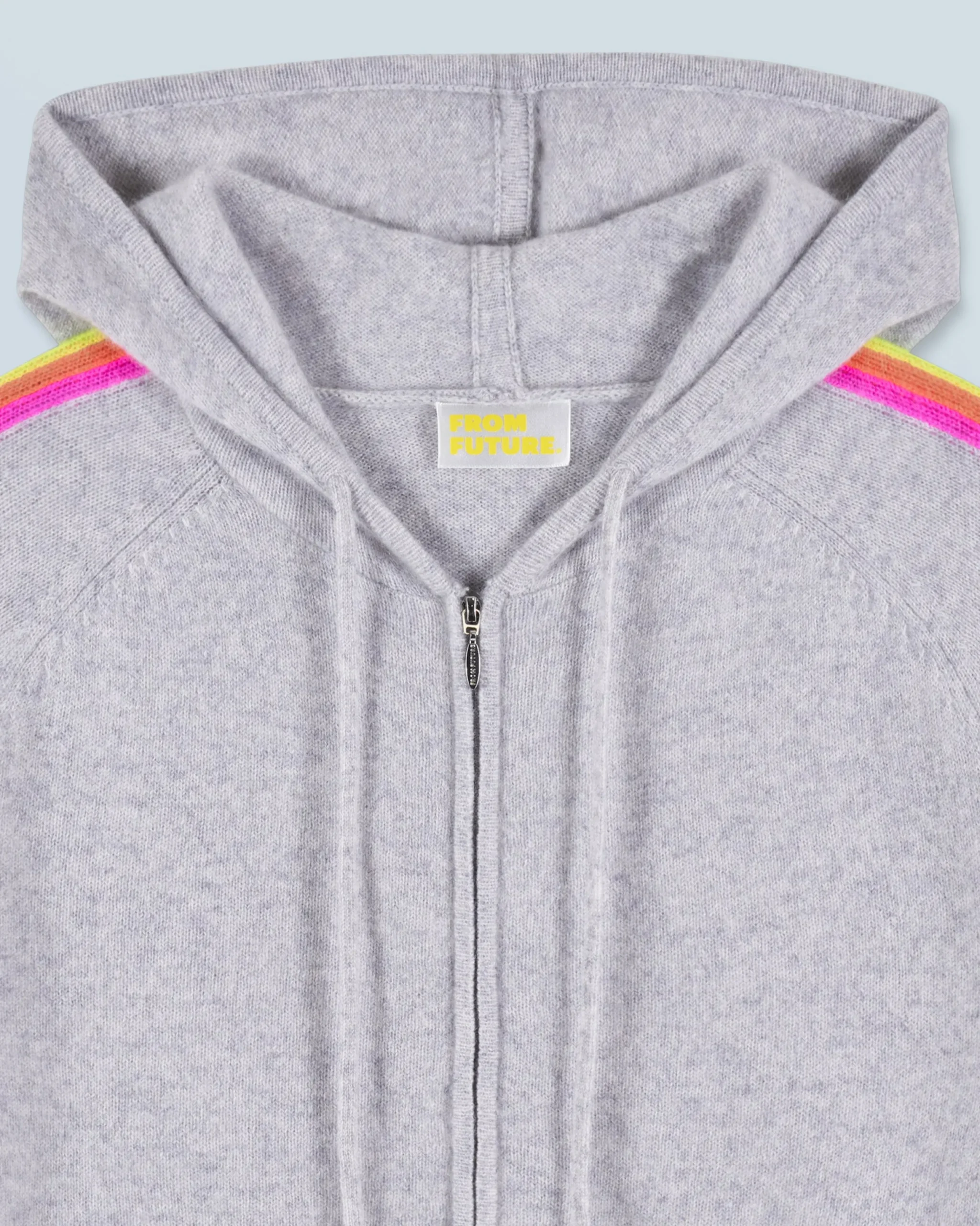 FROM FUTURE Pull Hoodie Bandes Manches Multicolore Léger GrisChinéClair Shop