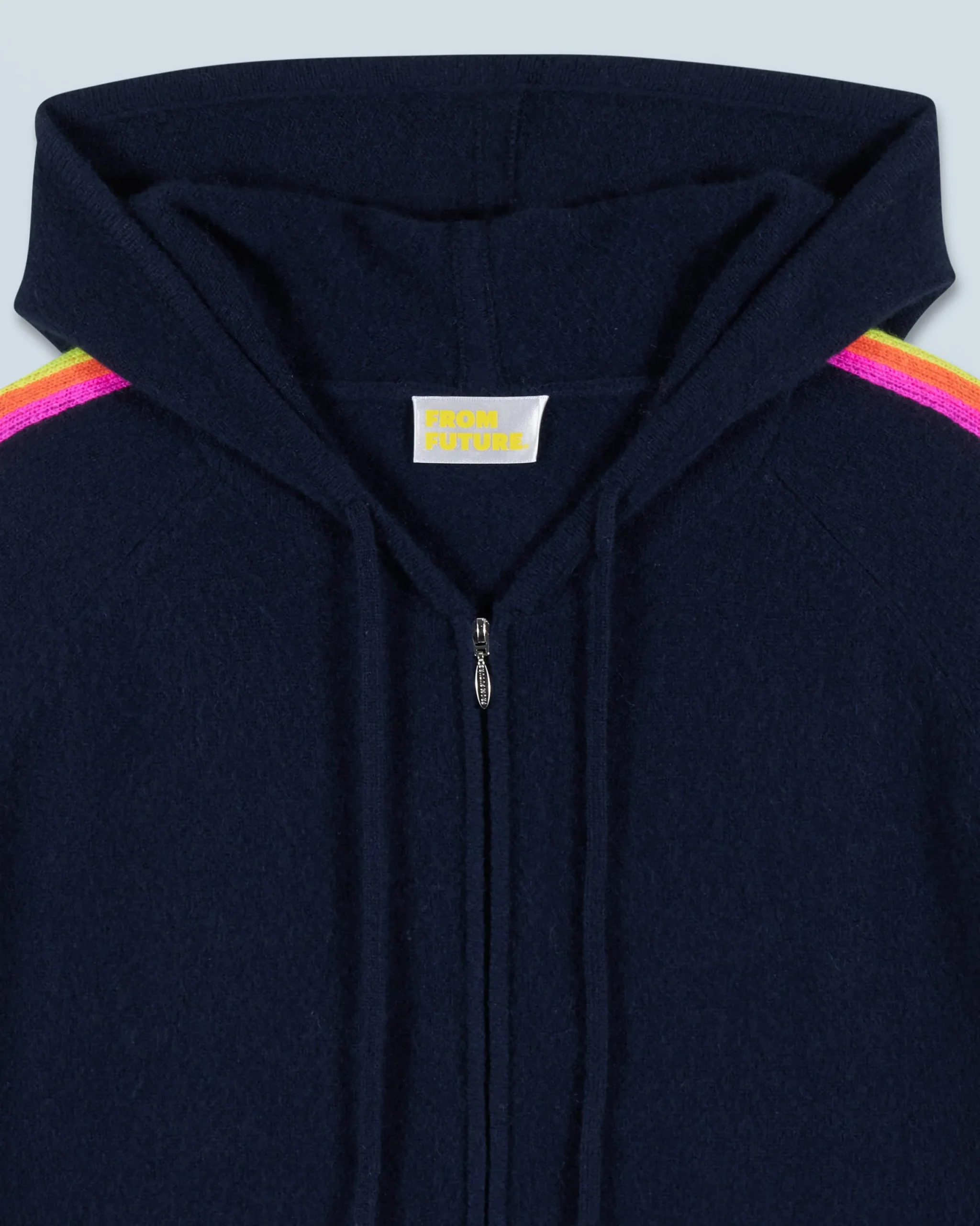 FROM FUTURE Pull Hoodie Bandes Manches Multicolore Léger Navy Clearance