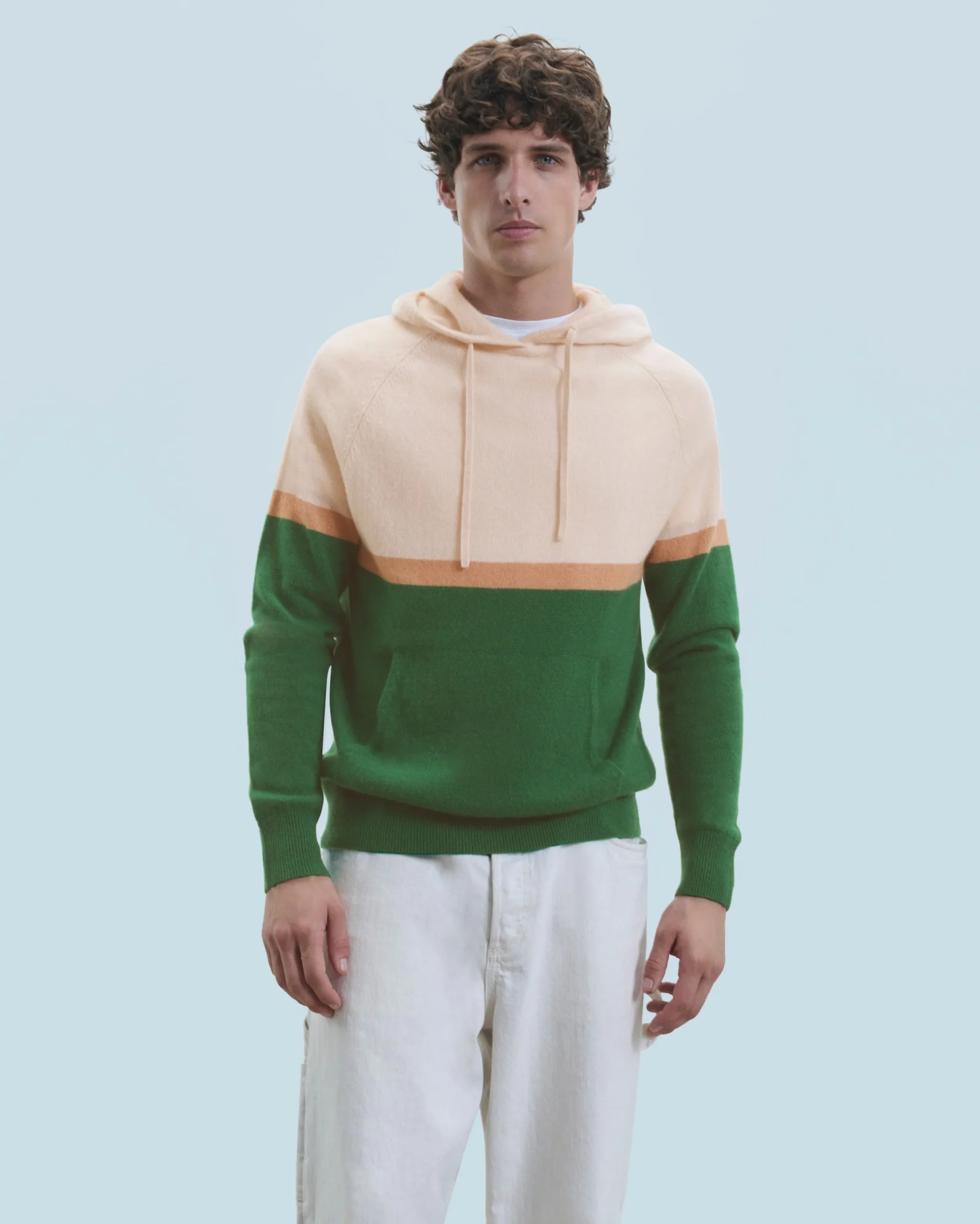 FROM FUTURE Pull Hoodie Color Block ForestGreen Online